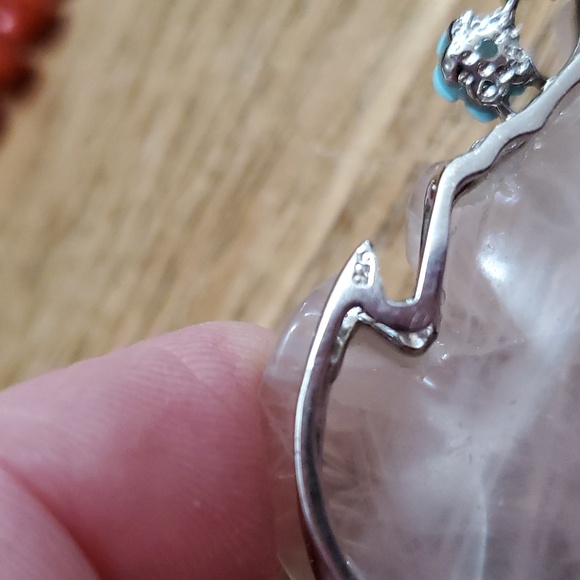 NWOT Sterling silver and Rose Quartz pedant with real gems - Picture 8 of 10